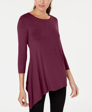 Top Alfani Feminino com Bainha Assimétrica Vinho Tamanho X-G