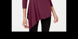 Top Alfani Feminino com Bainha Assimétrica Vinho Tamanho X-G