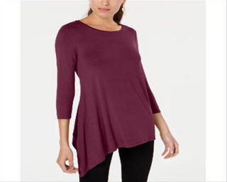 Top Alfani Feminino com Bainha Assimétrica Vinho Tamanho X-G