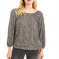 Blusa camponesa com estampa de gato Michael Kors feminina, preta, tamanho pequeno médio