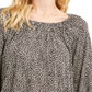 Blusa camponesa com estampa de gato Michael Kors feminina, preta, tamanho pequeno médio