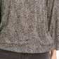 Blusa camponesa com estampa de gato Michael Kors feminina, preta, tamanho pequeno médio