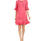 Vestido feminino Alfani plissado estampado acima do joelho, rosa, tamanho 12