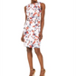 Vestido curto Calvin Klein feminino com estampa floral e bainha Scuba, rosa, tamanho 12