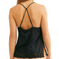 Camisola feminina com acabamento em renda e detalhes em renda, tamanho médio, preta, da Free People