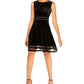 Vestido Calvin Klein Velvet Illusion A Line Feminino Preto Tamanho 12