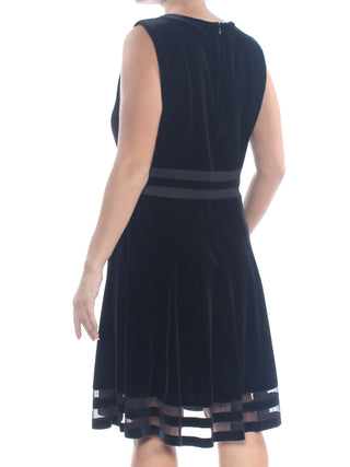 Vestido Calvin Klein Velvet Illusion A Line Feminino Preto Tamanho 12
