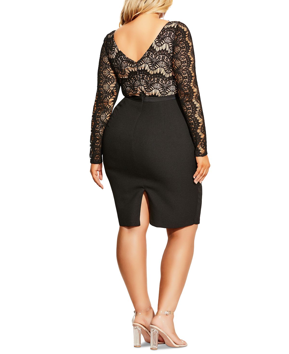 Vestido feminino City Chic Trendy Plus Hourglass Beauty, preto, tamanho pequeno