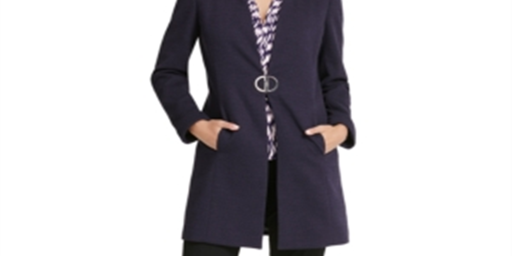 Jaqueta DKNY Chevron MIDI Topper Feminina Roxa Tamanho 14 -