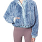 Jaqueta de pele sintética Love It Cozy da Free People Women's, azul, tamanho X-S