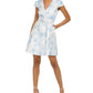 Vestido feminino Vince Camuto Jacquard A Line Azul Tamanho 4