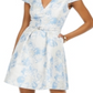 Vestido feminino Vince Camuto Jacquard A Line Azul Tamanho 4
