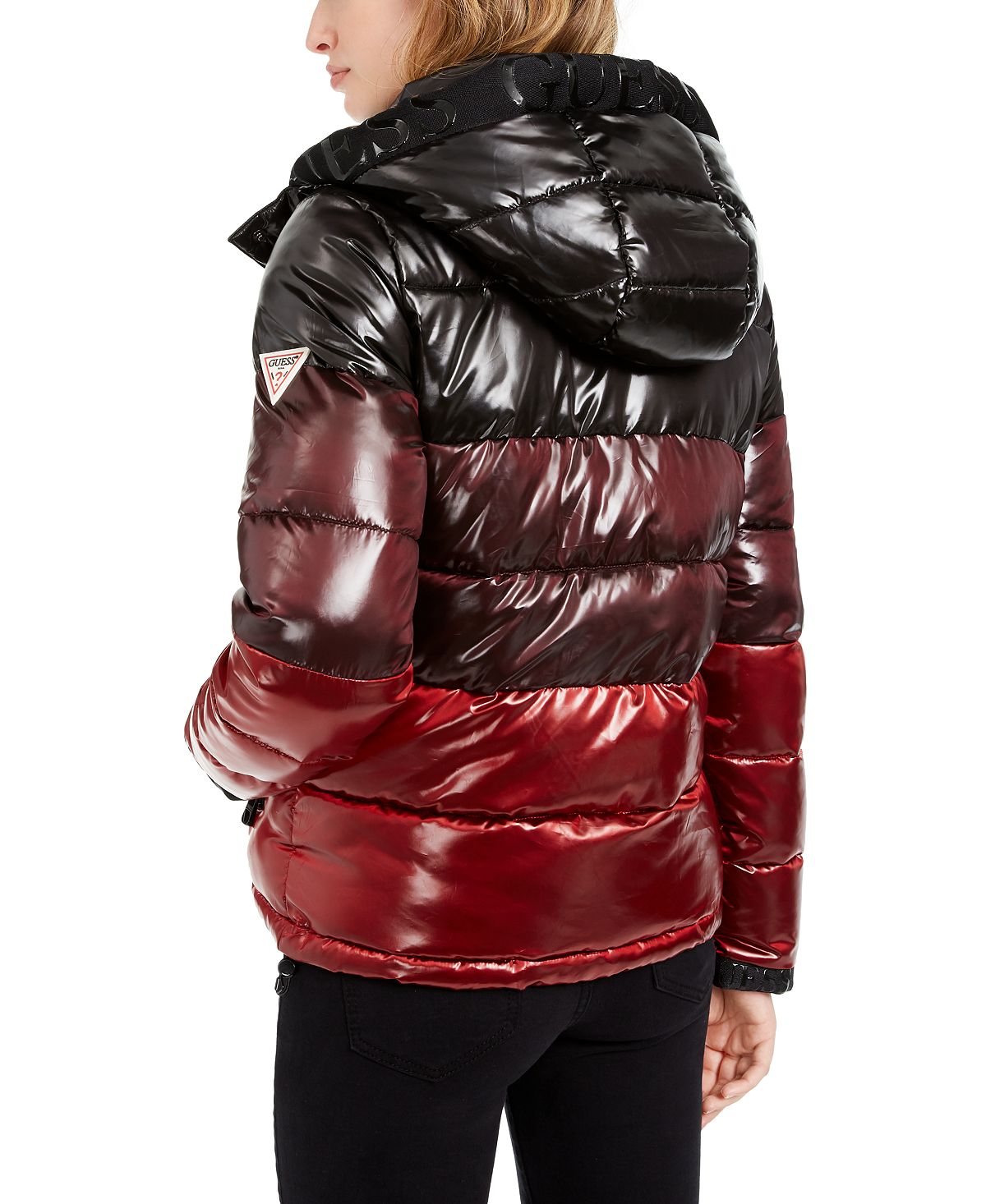 Casaco GUESS Gina Ombre Puffer Feminino Preto Tamanho G