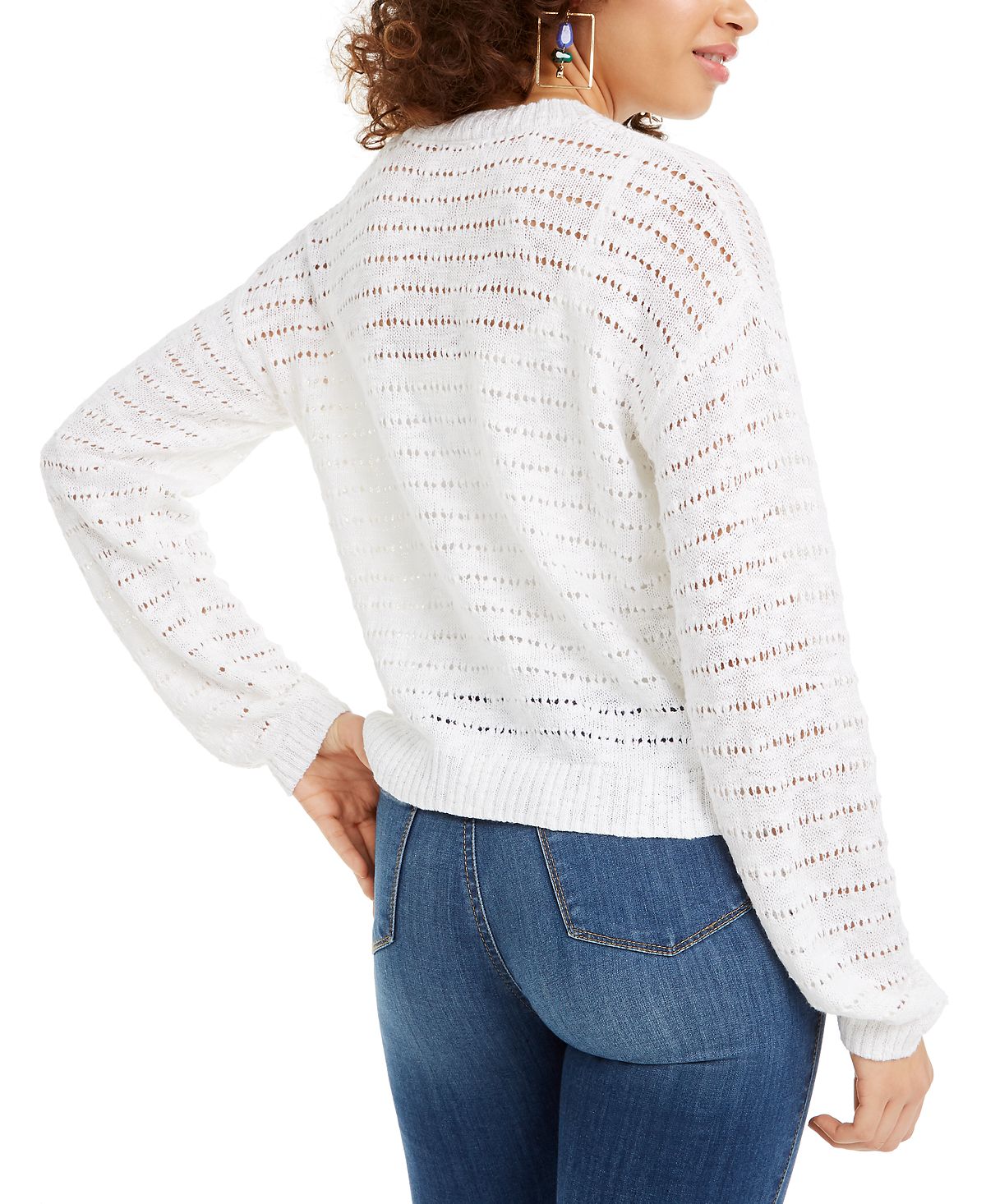 Cardigan infantil com botões e frente aberta, tamanho médio, da Hooked Up By IOT