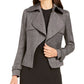 Blazer feminino Anne Klein com lapela larga e cinto, cinza, tamanho 14