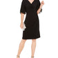 Vestido feminino de manga curta na altura do joelho, preto, tamanho 10, pequeno