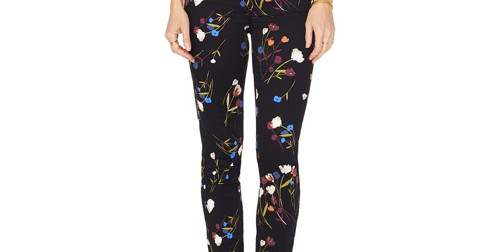 Calça jeans skinny feminina NYDJ Kingsnake com cintura alta e controle de barriga, preta, tamanho 2