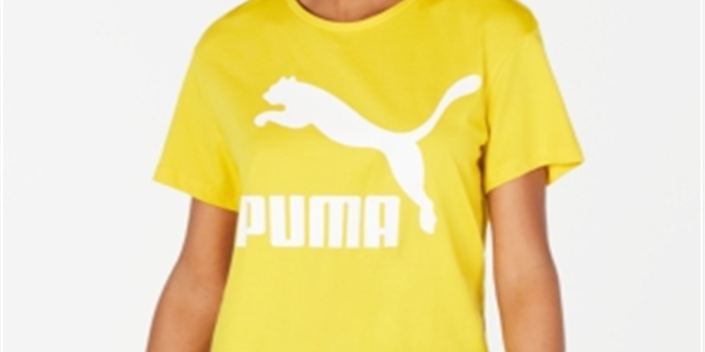 Camiseta Puma Classics Cotton Logo Feminina Amarela Tamanho G