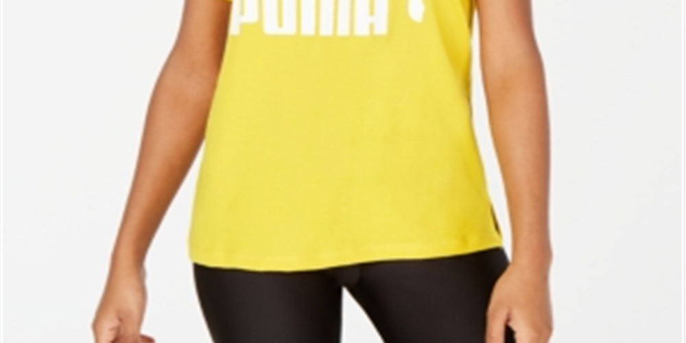 Camiseta Puma Classics Cotton Logo Feminina Amarela Tamanho G