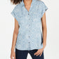 Blusa feminina estampada com botões Style &amp; Co, azul, tamanho grande