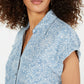 Blusa feminina estampada com botões Style &amp; Co, azul, tamanho grande