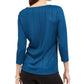 Blusa feminina Alfani com decote torcido e cor lisa, azul, tamanho pequeno G