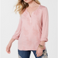 Blusa feminina bordada contrastante Style &amp; Co - Rosa, tamanho P