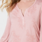 Blusa feminina bordada contrastante Style &amp; Co - Rosa, tamanho P