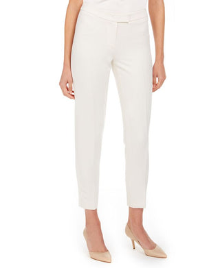 Calça social feminina Anne Klein reta, branca, tamanho 14