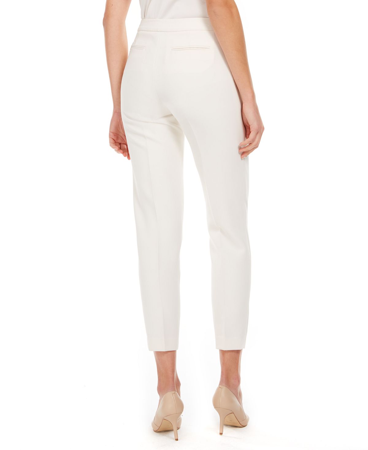 Calça social feminina Anne Klein reta, branca, tamanho 14