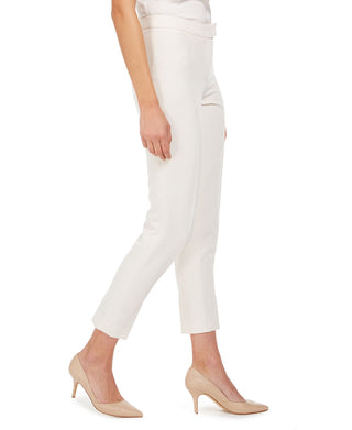 Calça social feminina Anne Klein reta, branca, tamanho 14