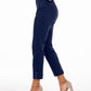 Calça feminina reta NY Collection, azul, tamanho pequeno GG