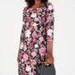 Vestido esportivo feminino Karen Scott com estampa floral e alças finas, preto, tamanho grande