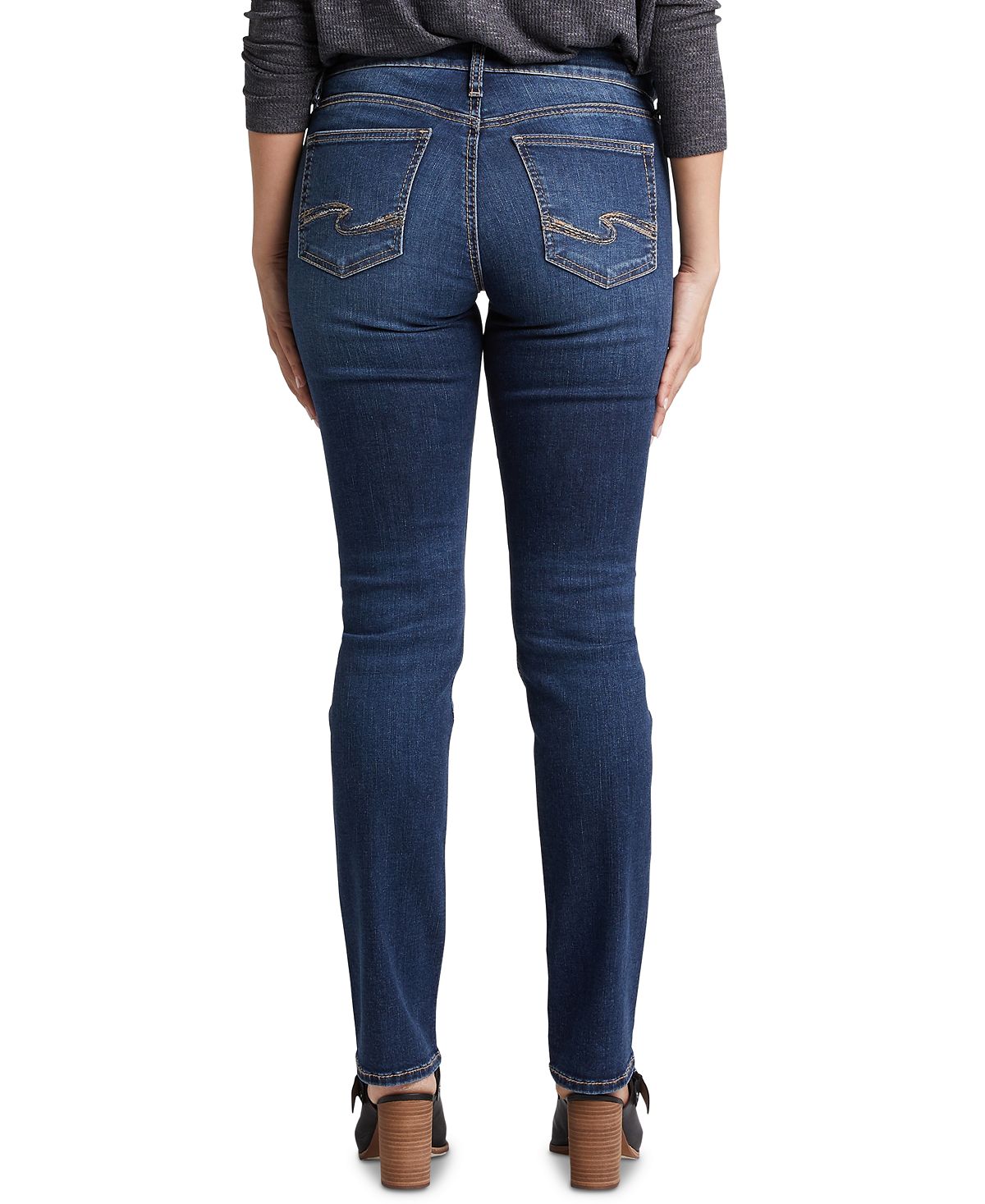 Calça jeans feminina Avery Straight Leg da Silver Jeans Co., azul, tamanho 25