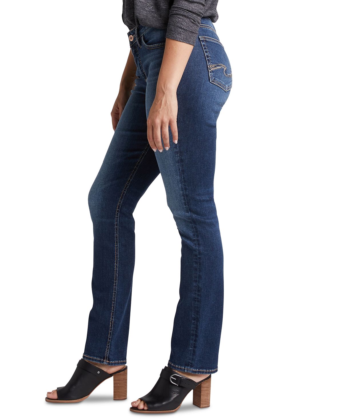 Calça jeans feminina Avery Straight Leg da Silver Jeans Co., azul, tamanho 25