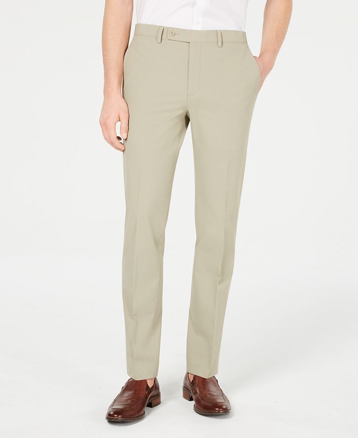 Calça de terno Calvin Klein Slim Fit Tech Masculina Bege Tamanho 38X30