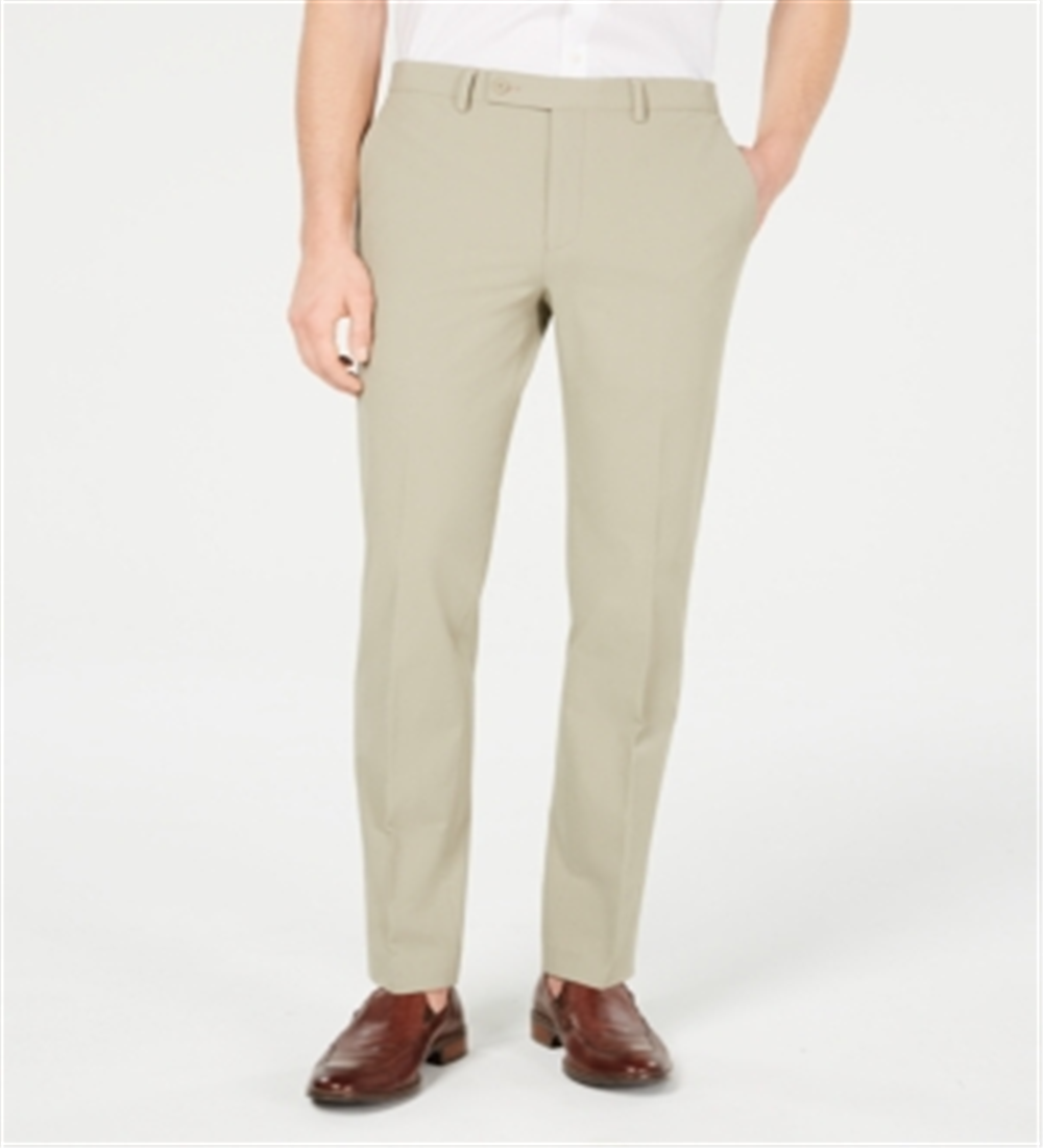 Calça de terno Calvin Klein Slim Fit Tech Masculina Bege Tamanho 38X30