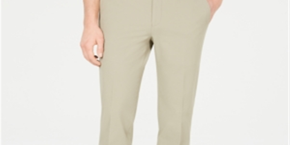 Calça de terno Calvin Klein Slim Fit Tech Masculina Bege Tamanho 38X30