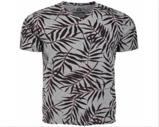 Camiseta masculina American Rag Leaf Lines com decote em V, cinza, tamanho pequeno