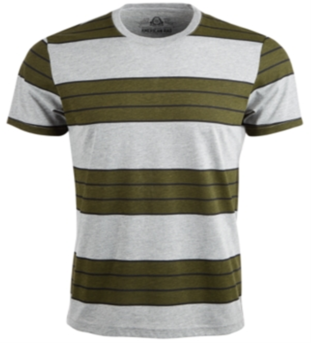 Camiseta listrada masculina American Rag Heather, cinza, tamanho médio
