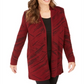 Cardigan estampado feminino JM Collection, vermelho, tamanho pequeno, médio