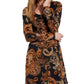 Vestido Erin a Line com Estampa Paisley Karen Kane Feminino Preto Tamanho P