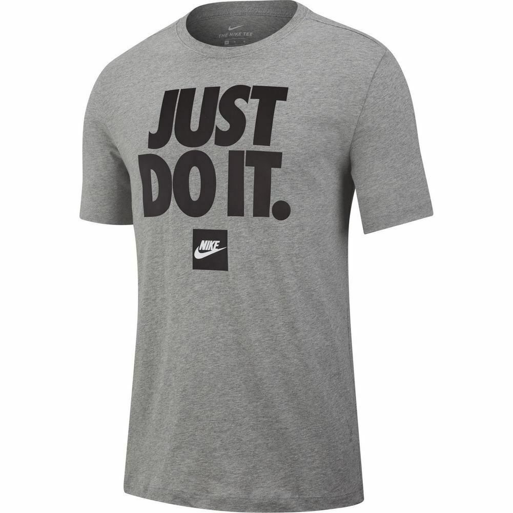 Camiseta Nike Sportswear Just Do It Masculina Cinza Tamanho Grande