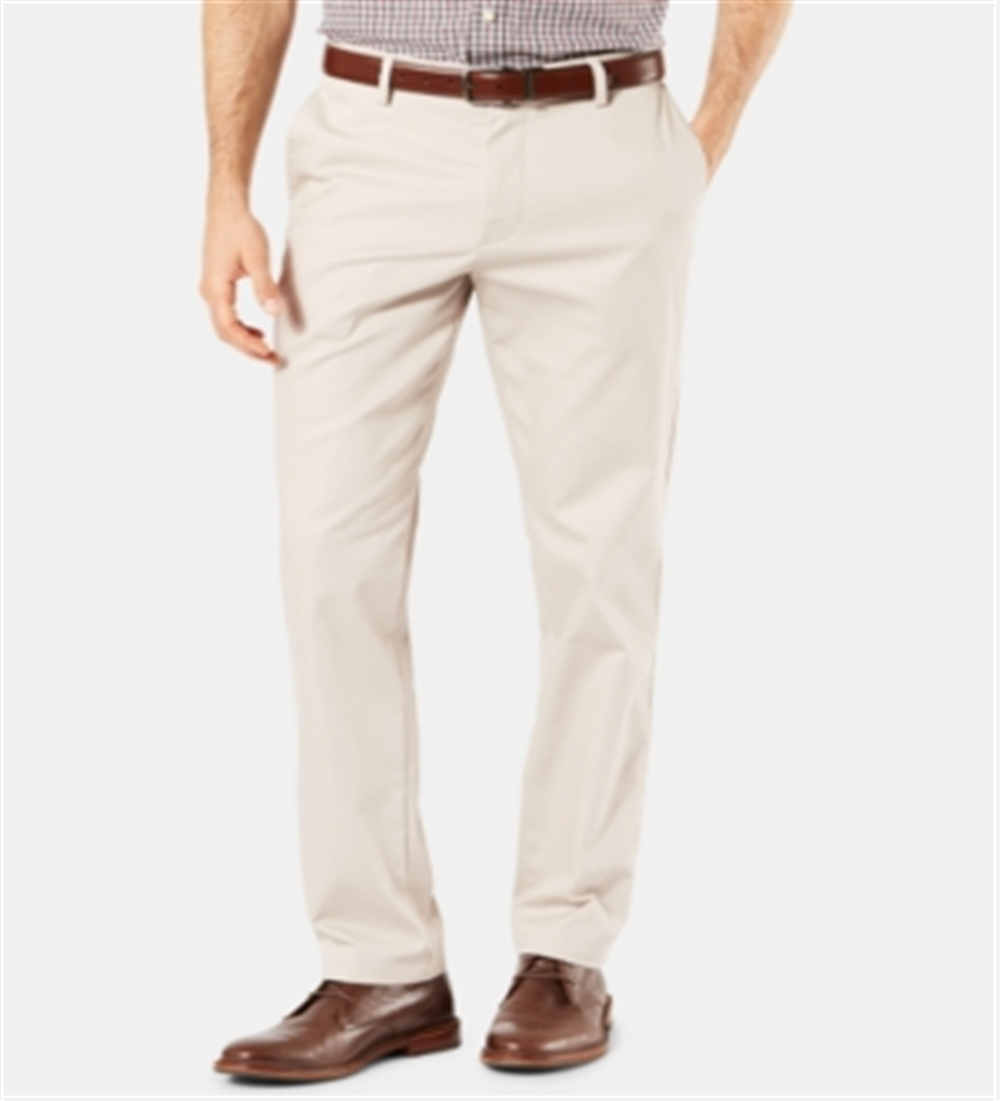 Calça casual Dockers masculina, grande, alta, moderna, afunilada, sem vincos, bege, tamanho 56x32