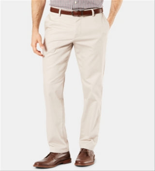 Calça casual Dockers masculina, grande, alta, moderna, afunilada, sem vincos, bege, tamanho 56x32