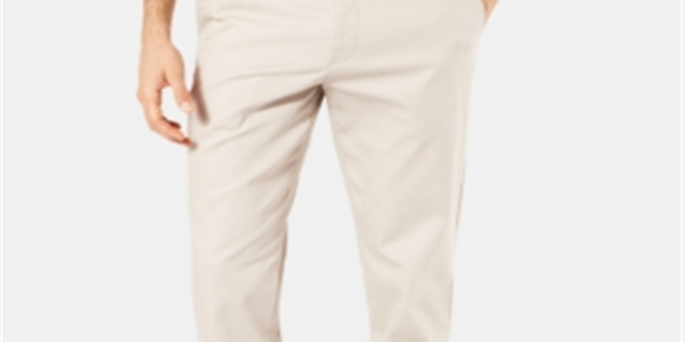 Calça casual Dockers masculina, grande, alta, moderna, afunilada, sem vincos, bege, tamanho 56x32