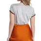 Camiseta feminina Guess Reckless Drip Easy Fit com estampa cinza, tamanho grande