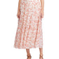 Saia plissada com corte floral e comprimento médio Ralph Lauren, tamanho 6, rosa