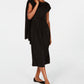 Vestido midi com amarração na cintura feminino Eileen Fisher, preto, tamanho pequeno