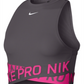 Camiseta regata curta Nike Pro feminina cinza, tamanho pequeno